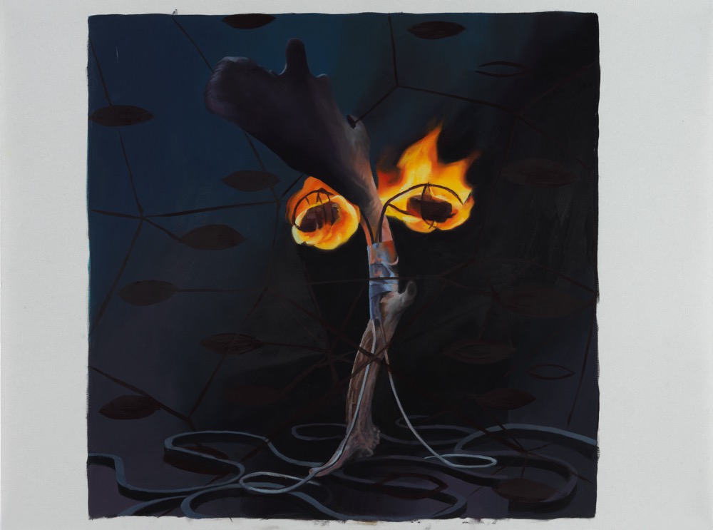 Janice McNab, D.I.Y. – Her Body was Bone, but her Eyes were on Fire (2019), 50x65cm, oil on oil paper