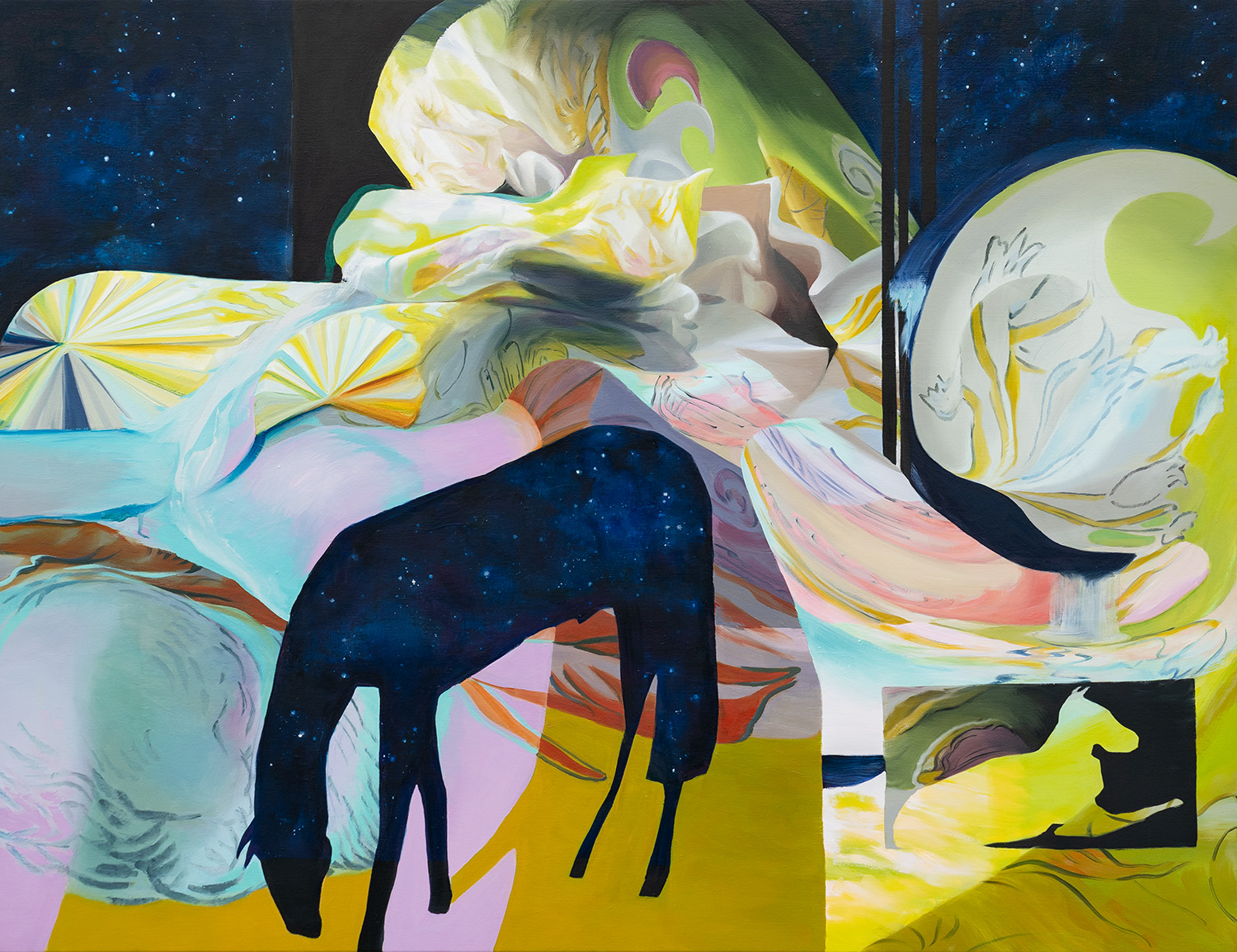 Janice McNab, Galaxy Ballroom (2024), 110x150cm, oil on linen