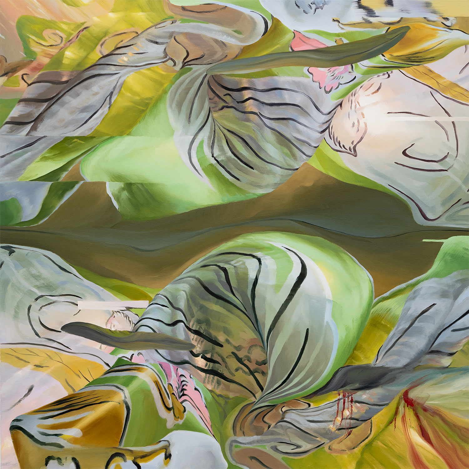 Janice McNab, Mothers and Daughters (2022), 120x120cm, oil on linen