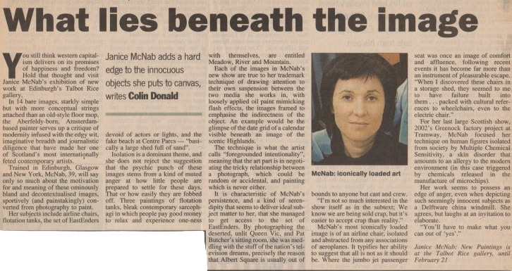 ‘What lies beneath the image’ by Collin Donald (2004). Review published in ‘The Sunday Times’, UK.