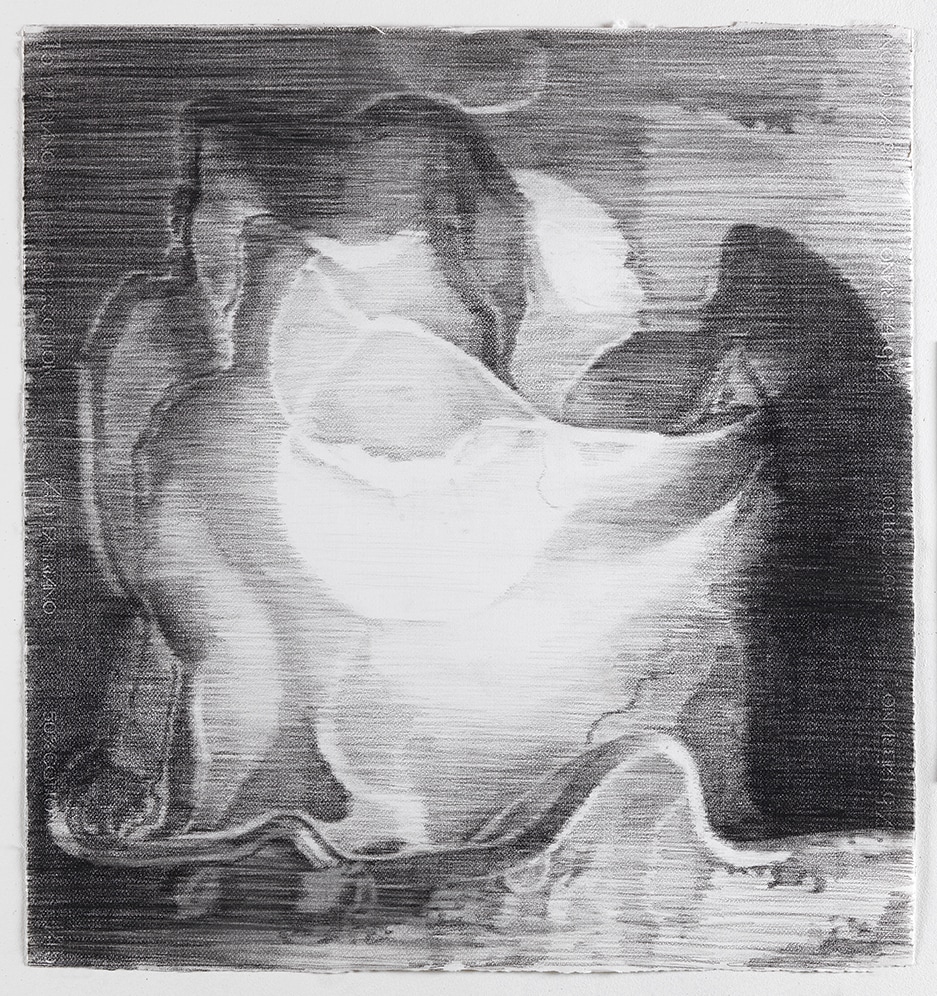 Janice McNab, The Chocolate Box Paintings ‘Scottish’, drawing (2009), 75x70cm, charcoal pencil on paper