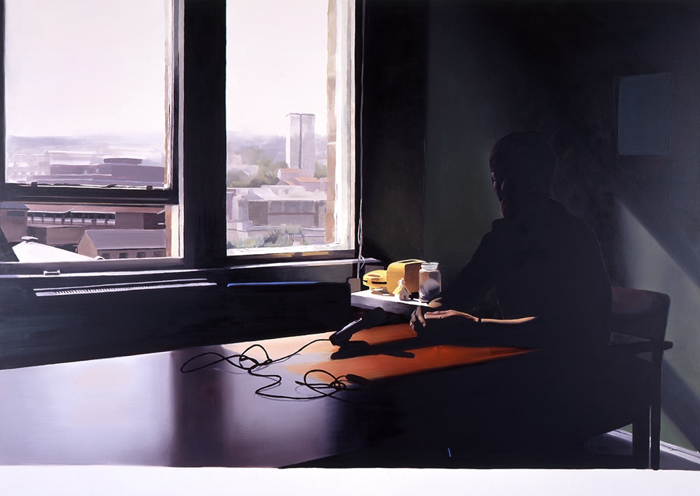 Janice McNab, The Isolation Paintings, The Greenock Factory Project, ‘Anne’ (2001), 110x150cm, oil on board