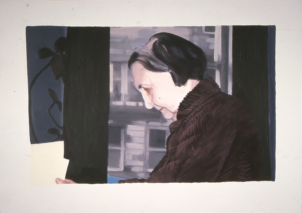 Janice McNab, The Isolation Paintings, ‘Fabienne, Edinburgh’ (2000), 64x66cm, oil on board