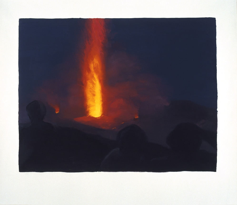 Janice McNab, The Volcano, ‘Stromboli, Night I ’ (2007), 77x118cm, oil / acrylic on paper